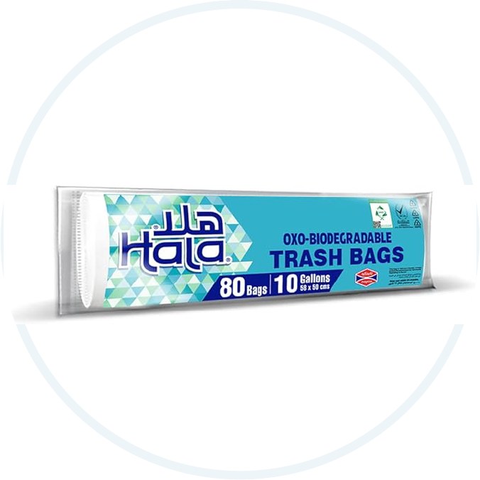 Hala Biodegradable Trash Bags 80-Pieces