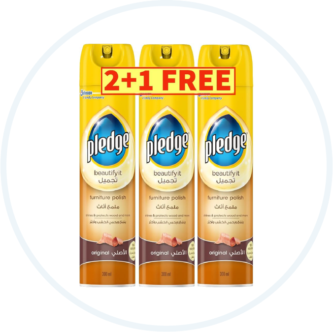 Pledge Furniture Polish and Cleaner Spray, Original (Promo Pack) 300ml