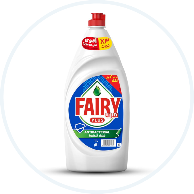 Fairy Plus Antibacterial Dishwashing Liquid Soap with alternative power to bleach, 1L